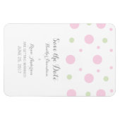 Roze Groene Confetti sparen de Magnet van de Datum Magneet (Horizontaal)