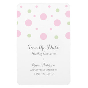 Roze Groene Confetti sparen de Magnet van de Datum Magneet