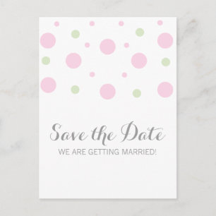 Roze Groene Confetti sparen het Briefkaart van de