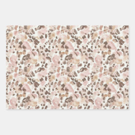 Roze groene confetti stippen verjaardag inpakpapier vel