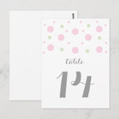 Roze groene Confetti Tabelnummer Briefkaart (Voorkant / Achterkant)