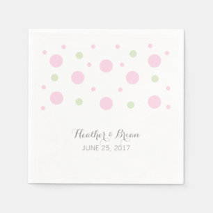 Roze Groene Confetti Trouwpapier servetten