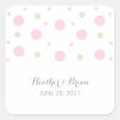 Roze groene Confetti Wedding Stickers (Voorkant)