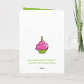 Roze & Groene Cupcake groen 1e Moederdag Kaart (Achterkant)