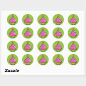 Roze & Groene Cupcake groene Sticker (Vel)