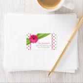 Roze Groene Daisy Polka Dots Retouradres Labels (Insitu)