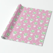 Roze & Groene Damesgolfcompetitie Inpakpapier (Uitgerold)