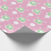 Roze & Groene Damesgolfcompetitie Inpakpapier (Hoek)