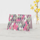 roze groene diamantpastelkaart kaart (Gele Bloem)