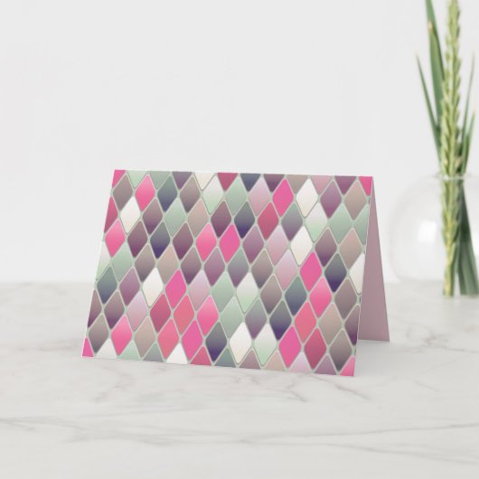 roze groene diamantpastelkaart kaart (Voorkant)