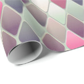 roze , groene diamantpastelpapier cadeaupapier (Rol Hoek)