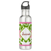 Roze groene Dogwood met hand-gekleurde lentevloer Waterfles (Voorkant)