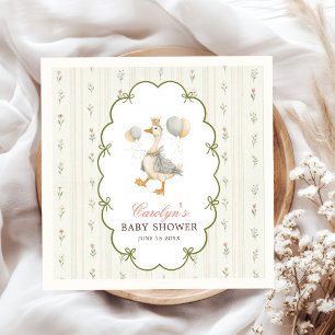 Roze Groene Dwaze Gans Baby Shower Servet