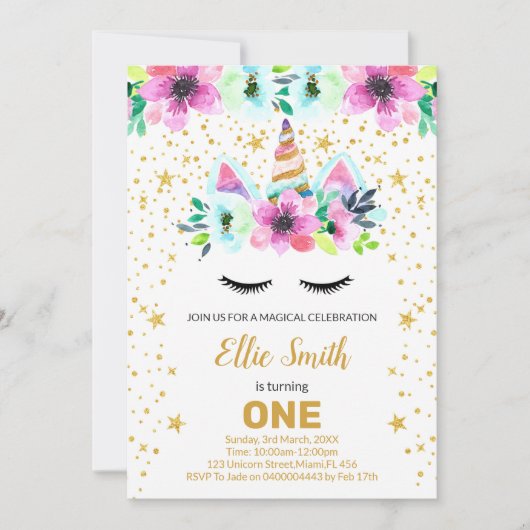  Roze & Groene Eenhoorn Kaarten (Voorkant)