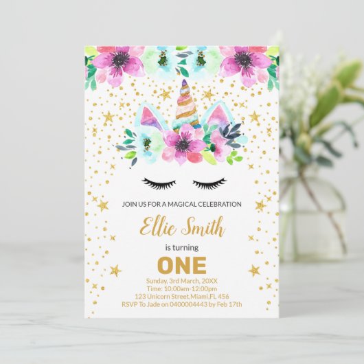  Roze & Groene Eenhoorn Kaarten (Staand voorkant)