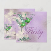 Roze groene elegant 21st kaart (Voorkant / Achterkant)