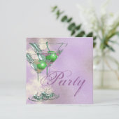 Roze groene elegant 21st kaart (Staand voorkant)