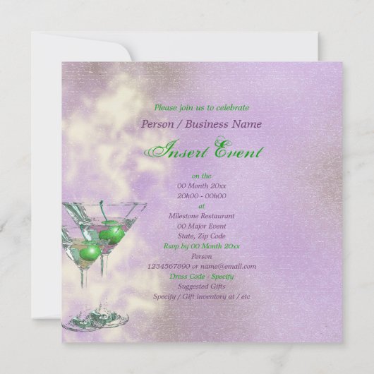 Roze groene elegant 21st kaart (Achterkant)