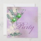 Roze groene elegant 21st kaart (Voorkant)