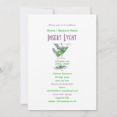 Roze groene elegante formele party kaart (Achterkant)