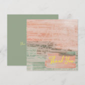 Roze groene elegante gele tekst, bevroren bedankkaart (Voorkant / Achterkant)