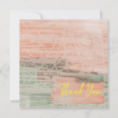 Roze groene elegante gele tekst, bevroren bedankkaart (Voorkant)