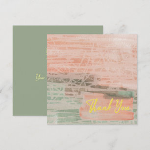 Roze groene elegante gele tekst, bevroren bedankkaart