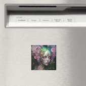 Roze groene Elf Fairy Woman Fantasy Art Magneet (Insitu (Vaatwasser))