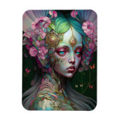 Roze groene Elf Fairy Woman Fantasy Art Magneet (Verticaal)