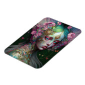 Roze groene Elf Fairy Woman Fantasy Art Magneet (Linkerzijde)