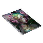 Roze groene Elf Fairy Woman Fantasy Art Notitieboek (Rechterzijde)