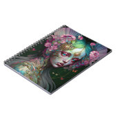 Roze groene Elf Fairy Woman Fantasy Art Notitieboek (Linkerzijde)