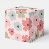 Roze groene en blauwe bloemendoos voor feestelijk bedankdoosjes (Achterkant)