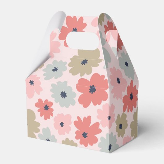 Roze groene en blauwe bloemengave met schilddak al bedankdoosjes (Achterkant)