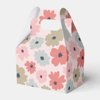 Roze groene en blauwe bloemengavelsfeerdoos bedankdoosjes