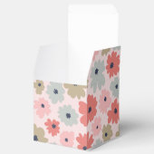 Roze groene en blauwe bloemensierdoos voor feestel bedankdoosjes (Geopend)