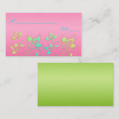 Roze, Groene, en Blauwe Floral Plaatskaarten Plaatskaartje (Voorkant / Achterkant)