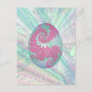 Roze groene en blauwe gekleurde eieren briefkaart