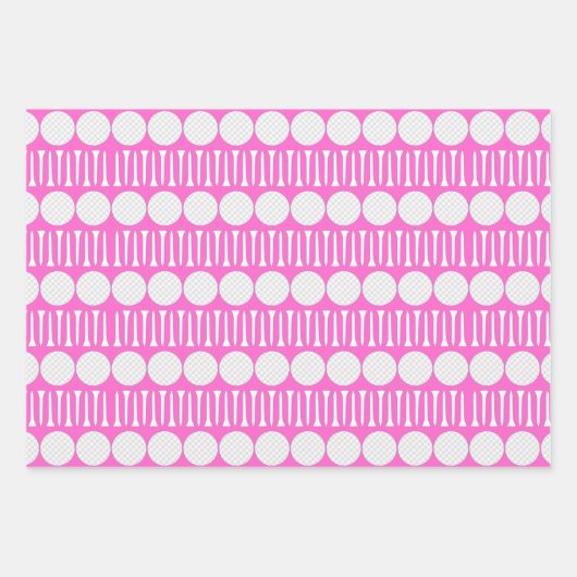 Roze groene en blauwe golfballen en T - shirts Inpakpapier Vel (Voorkant)