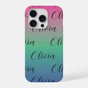 Roze, groene en blauwe gradiënt iPhone 15 pro case