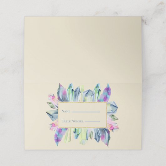 Roze groene en blauwe kristallen Plaats naam Plaatskaartje (Buitenkant ongevouwen)