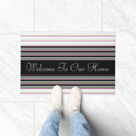Roze Groene en Blauwe Streep Deurmat