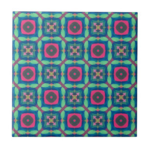 Roze, Groene en Blauwe Tegel Tegeltje