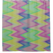 roze groene en blauwe zigzags douchegordijn (Voorkant)