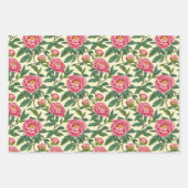 Roze, groene en gele Chinoiserie Bloemen Inpakpapier Vel (Voorkant 3)