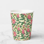 Roze, groene en gele Chinoiserie Bloemen Papieren Bekers (Links)