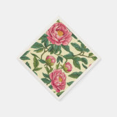 Roze, groene en gele Chinoiserie Bloemen Servet (Hoek)