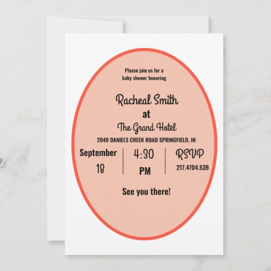 Roze groene en gele, kronkelige beer baby shower kaart (Achterkant)