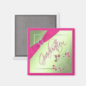 Roze, Groene en Gele Magnet van het Afstuderen (Voorkant / Achterkant)