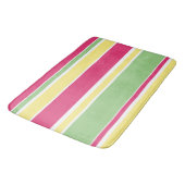 Roze, groene en gele strepen badmat (Gekanteld)